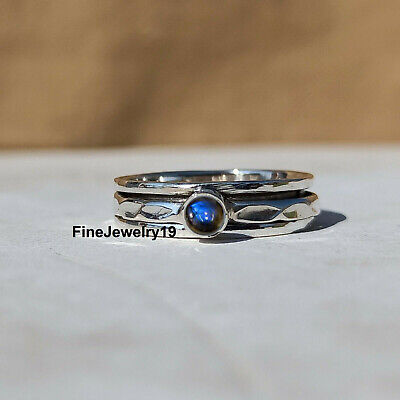 Labradorite Ring 925 Sterling Silver Spinner Ring Meditation Ring Jewelry A1530