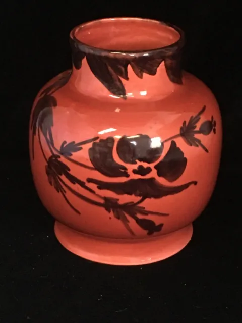 1930's St. Lukas Maarssen Holand Red Flambe Dutch Art Pottery Vase 7.5" Tall