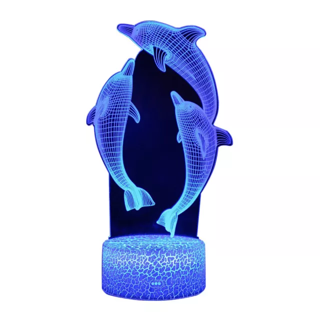 Lampade da scrivania LED 3D ricaricabili notturne per USB a forma di delfino