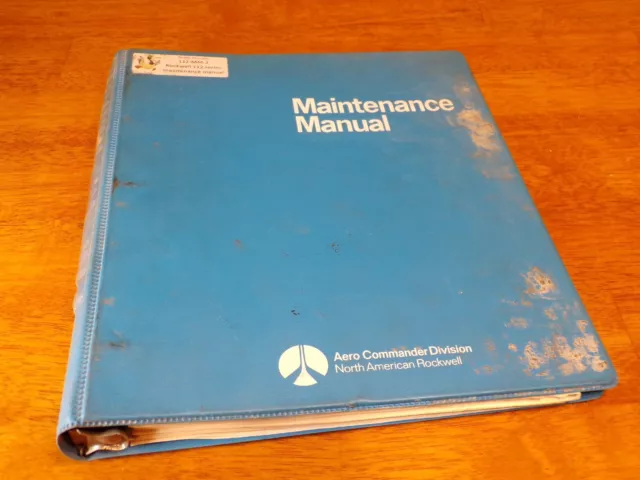 Aero Commander Rockwell 112 Maintenance Manual 112-MM-2