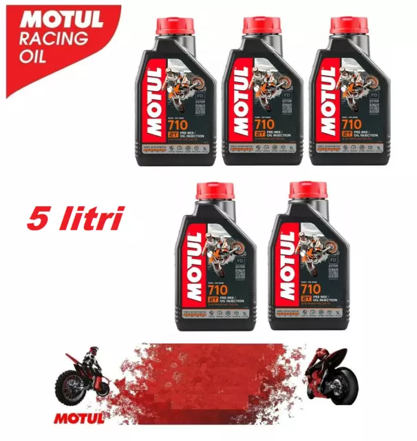 Olio Motore Moto Motul 710 2T 100% Sintetico - 5 LITRi 2 TEMPI MISCELA