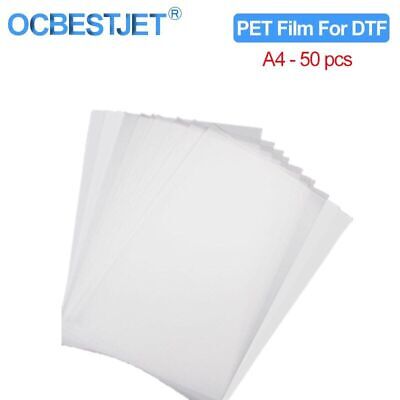 Película de PET 50PCS A4 para impresión de película de PET de impresión de tinta DTF y transferencia