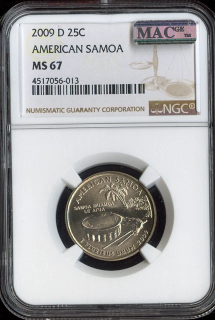 2009 D American Samoa Quarter NGC MS67 MAC QUALITY✔️