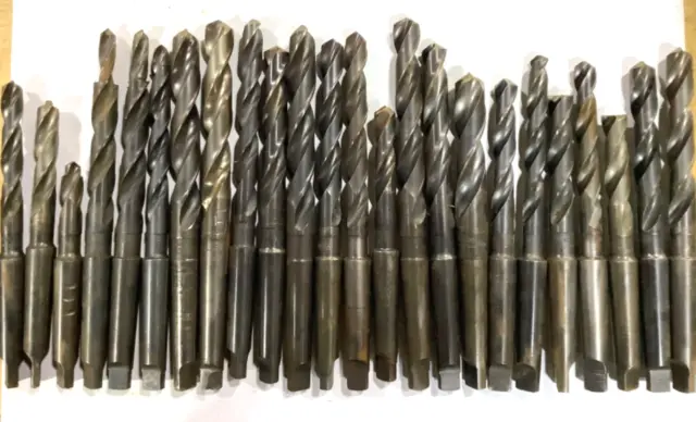 24 random Machinist morse no. 2 drill bits