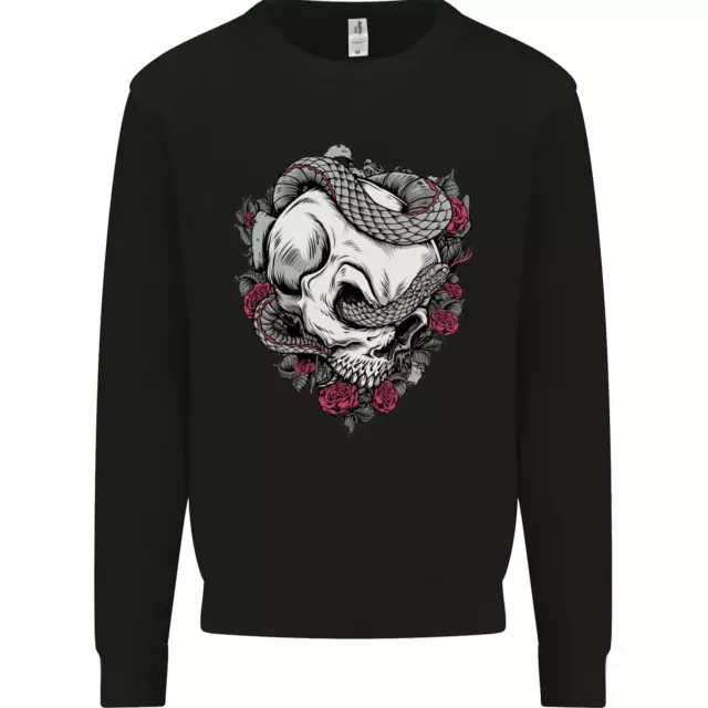 Snakes and Skull Biker Heavy Metal Gothic Mens Sweatshirt Jumper
