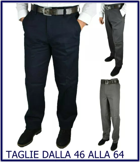 PANTALONI UOMO ELASTICIZZATI Taglie Forti Invernali Eleganti Vita Alta Mastino EUR 24 99 PicClick IT