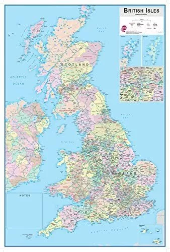 Wallpops WPE0593 British Isles Dry Erase Map - Multi-colour