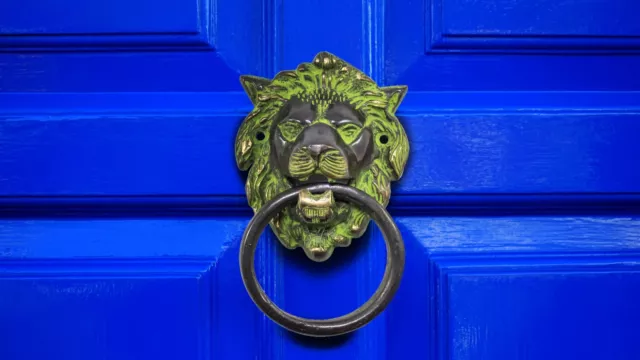 Antique Brass Gate & Door Knocker Lion Head Durable Solid Brass Great for Gifts