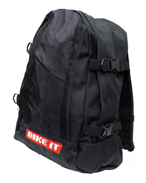 Motorbike Motorcycle Rucksack Backpack With Adjustable Waist Strap Black Luggage
