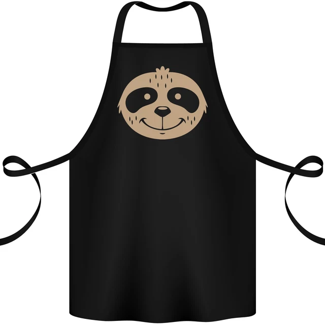 A Funny Sloth Face Cotton Apron 100% Organic