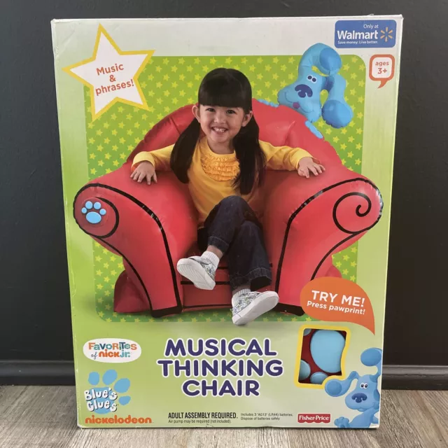 VINTAGE INFLATABLE FISHER Price Blues Clues Musical Thinking Chair ...