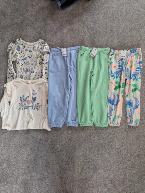 Brand New Girls Next Bundle 6-7 Years Top Joggers Outfit Summer Floral Blue Pink