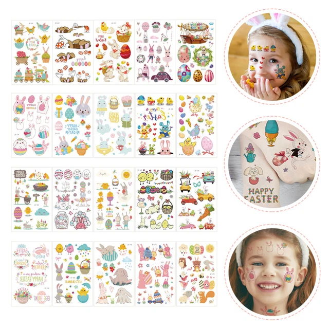 20 feuilles de stickers de lapin autocollants auto-adhésifs de Pâques Theme Them