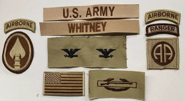 11 US ARMY 3color Desert Uniform patches Set Dcu 82nd Ranger Airborne Socom USA