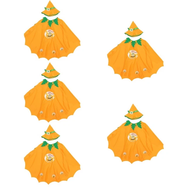 5 set costume zucca bambini Halloween mantello strega mantello per cappello