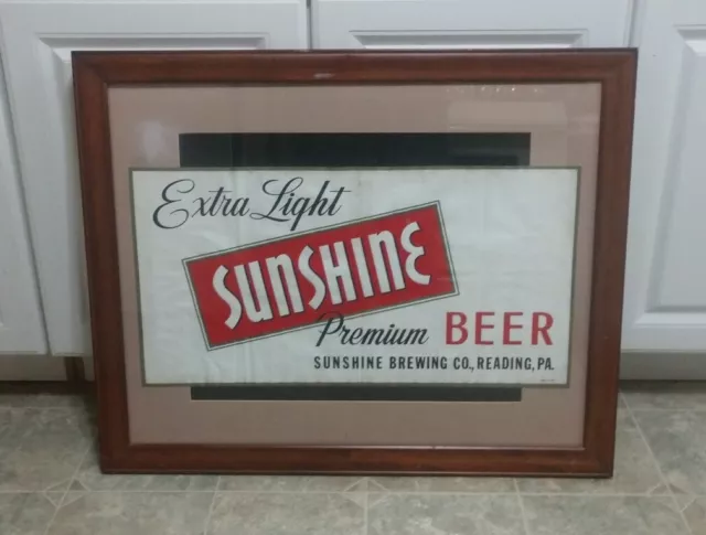 Vintage Extra Light Sunshine Premium Beer Poster/Banner Advertisement