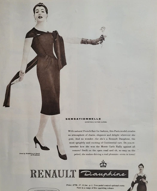 Renault Dauphine Paris Model Made In England Print Ad 1958 ILN ~14.5x10"