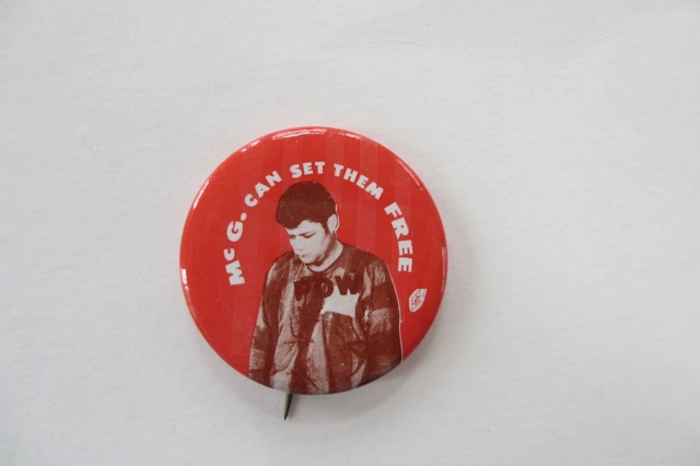 McGovern-1972 Political Button-Pictures POW-McG Can Set Them Free
