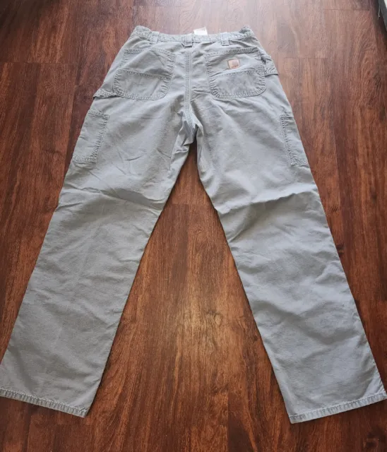 Carhartt Canvas Pants B151 Fat Original Dungaree Fit Gray Work Pants 34X34 Made