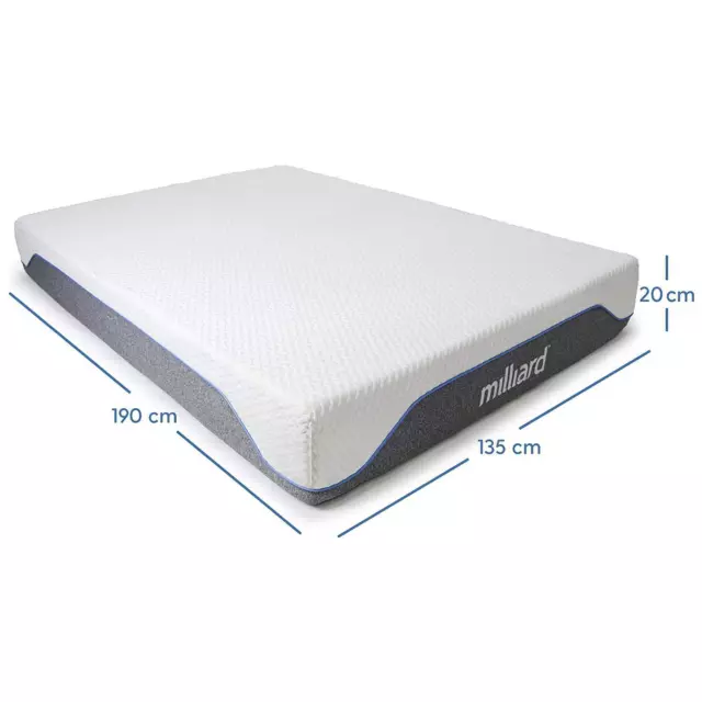 Milliard Double Gel Memory Foam Mattress, 20cm High Density Foam, Medium Firm 3