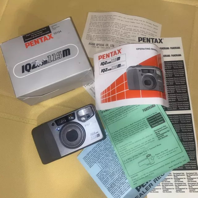 Working Pentax IQZoom 115M 35mm Point & Shoot Film Digital Camera W/ Box