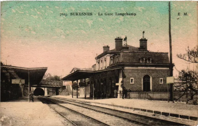 France, Suesnes, Haute-de-Seine, La Gare Longchamp, Railway Station, Vintage Pc.