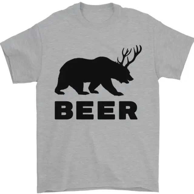 Beer Bear Funny Animal Alcohol Mens T-Shirt 100% Cotton