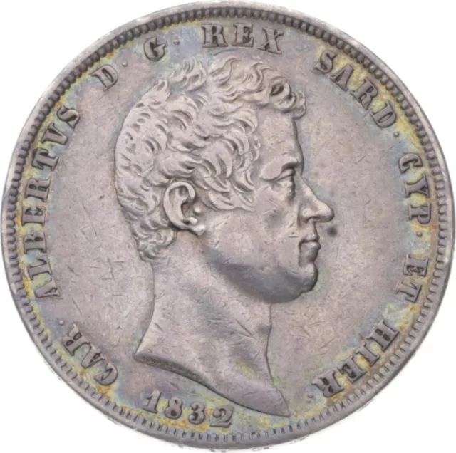 Italien-Sardinien - 5 Lire 1832 - Carlo Alberto, 1831-1849