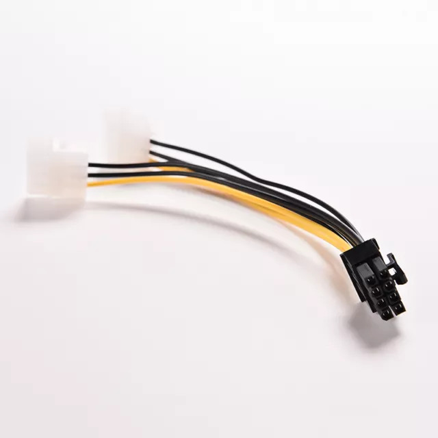 1X 16cm 8 Pin PCI Express Male To Dual LP4 4Pin Molex IDE Power Cable Adapter-il