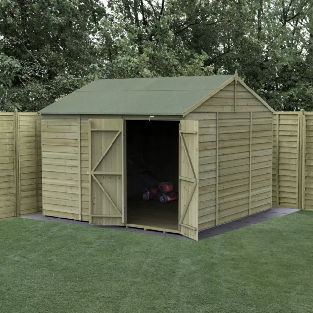 Forest 4LIFE 10x10 Shed Reverse Apex Double Door No Windows Wooden Garden Shed