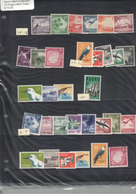 Nauru Stamps Collection 10 Pages Fresh MUH