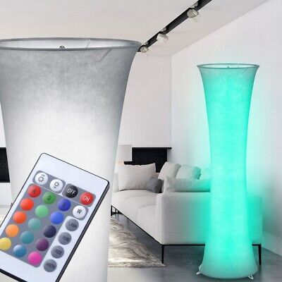 Control remoto LED RGB atenuador lámpara de pie textil tela soporte lámpara cambiador de color