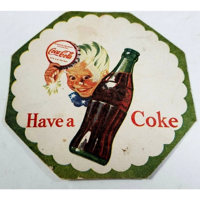 ORIGINAL 1950S SODA Coaster Coke Sprite Boy Coca Cola Advertising Promo