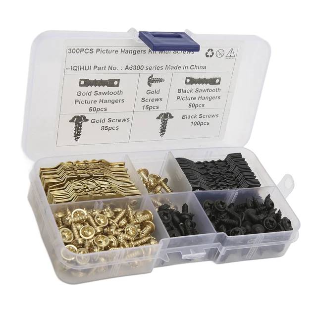 100pcs 4mm Double Hole Sawtooth Picture Hangers & 240pcs Screws Kit For Hang SG5