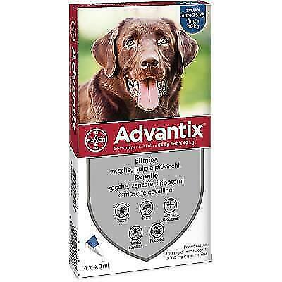 Advantix Bayer 4 Pipette per cani da 25 - 40 kg → Antiparassitario CANI Grandi