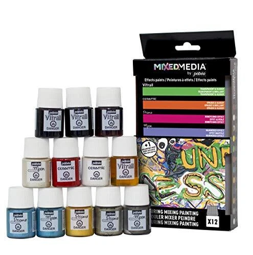 Pebeo DIY Arts & Crafts Supplies Set of 12 Colors may vary 0.67 Fl Oz Pack of...