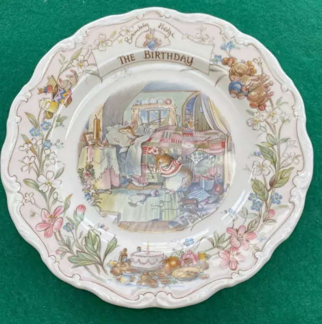 Royal Doulton Brambly Hedge  The Birthday  Plate 8.25" Wide