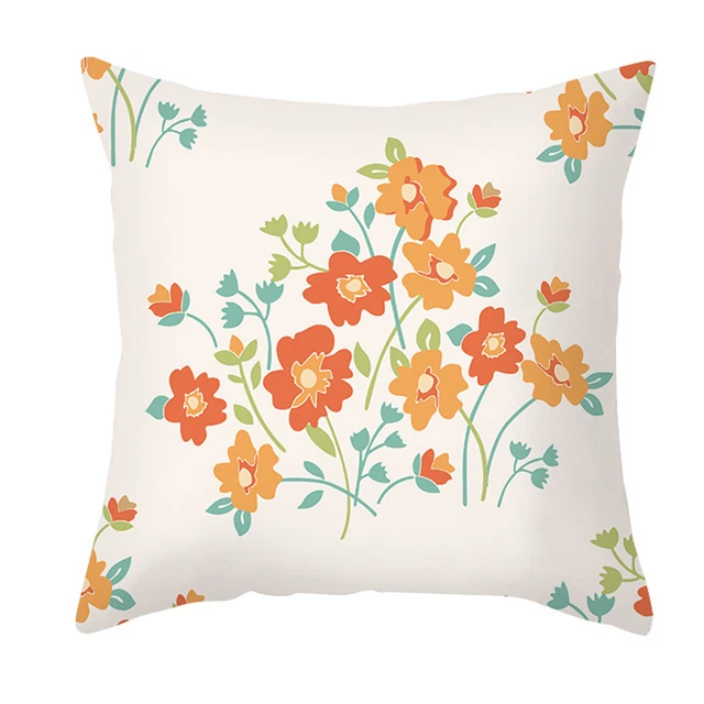 Cushion Cover Soft-touching Breathable Floral Decorative Cushion Cover Portable