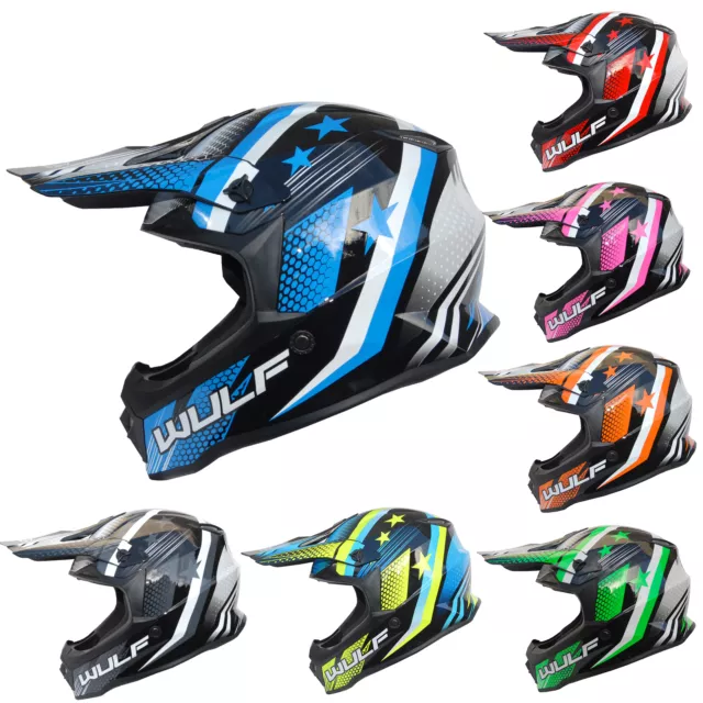 Wulfsport Kids Iconic Motocross Helmet Cub Off Road ProRacing MX ATV Quad Bike