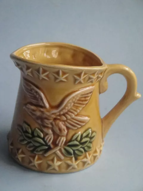 VINTAGE 1970's Eagle Golden Brown Ceramic Creamer Made in Japan