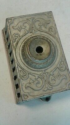 Antique Cast Iron Victorian Doorbell Push Button Architectural Eastlake Design