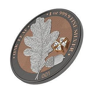 Germany 2019 5 Mark "OAK LEAF CRYSTAL CROSS" 1oz Silver Coin Numbered