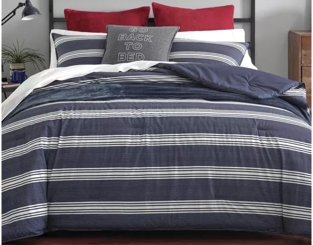 Nautica Craver Full / Queen Duvet Cover Set In Navy New