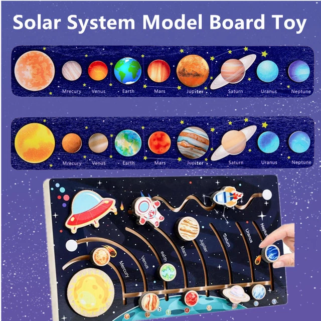 SOLAR SYSTEM MODEL Board Montessori Wooden Solar System Baby Early ...