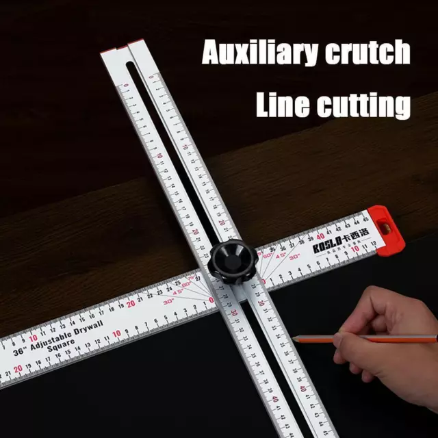 New 2in1 Drilling Positioning Ruler High Precision Angle Ruler Woodworking