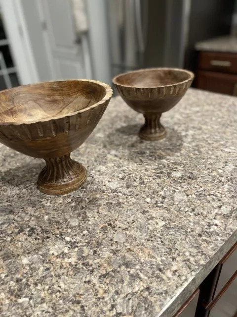 Vintage  Wooden Fruit Bowl Set