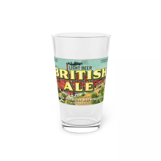 British Ale Light Beer, British American Brewing Pint Glass, Windsor Ont Canada