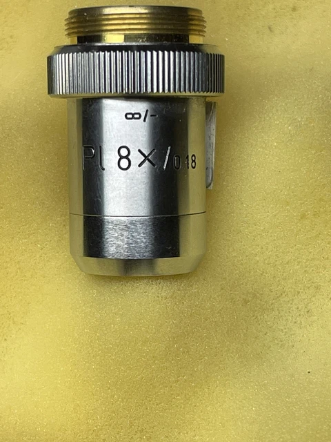 Leitz Wetzlar Germany Pl 8X Objective Microscope Optics Bin#H1-11