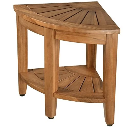 "Rosa Hogar Moda Teca Ducha Banco Teca Ducha Taburete 18" Madera Teca Baño Spa...