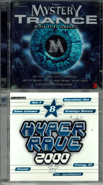 2x DoCD - Various - " Mystery Trance ( DJ Tomcraft) + Hyper Rave 2000 " -